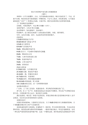 别让车间的噪声成为最大的健康隐患（课件） 附噪声污染及其防治浅议.docx