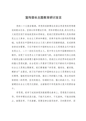 宣传部长主题教育研讨发言.docx