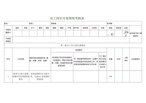 员工岗位月度绩效考核表.docx
