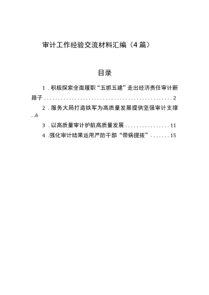 审计工作经验交流材料汇编（4篇）.docx