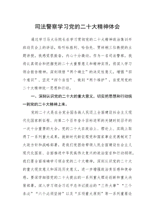 司法警察学习党的二十大精神体会.docx