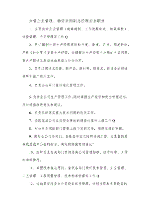 分管企业管理、物资采购副总经理安全职责.docx