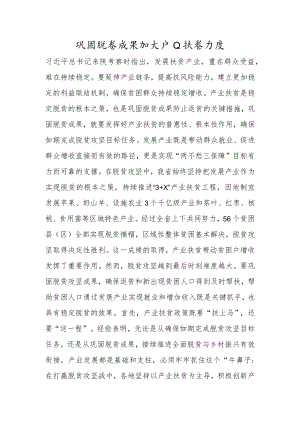 巩固脱贫成果 加大产业扶贫力度 - 副本.docx