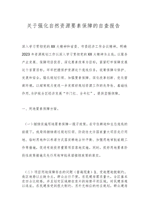 关于强化自然资源要素保障的自查报告.docx