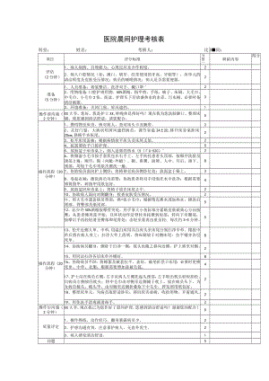医院晨间护理考核表.docx