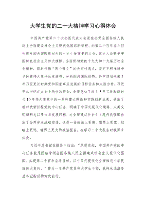 大学生党的二十大精神学习心得体会.docx