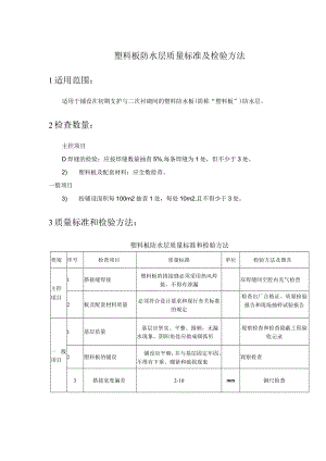 塑料板防水层质量标准及检验方法.docx