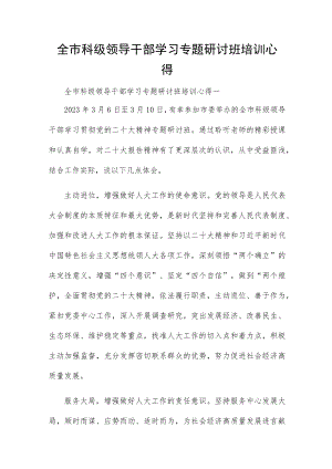 全市科级领导干部学习专题研讨班培训心得.docx