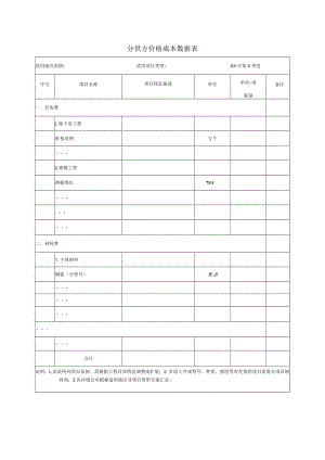 分供方价格成本数据表.docx