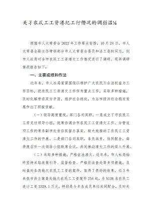 关于农民工工资清欠工作情况的调研报告.docx
