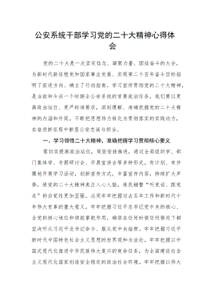 公安系统干部学习党的二十大精神心得体会.docx