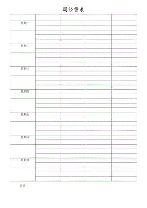 周经费表标准范本.docx