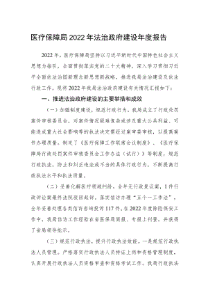 医疗保障局2022年法治政府建设年度报告.docx