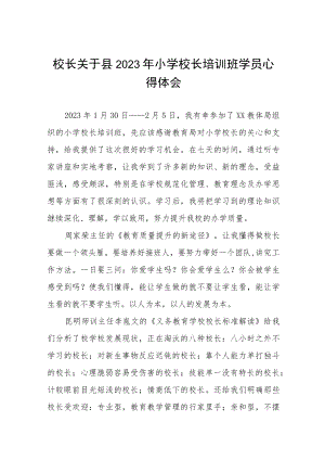 小学校长参加县2023年小学校长培训班心得体会六篇合集.docx