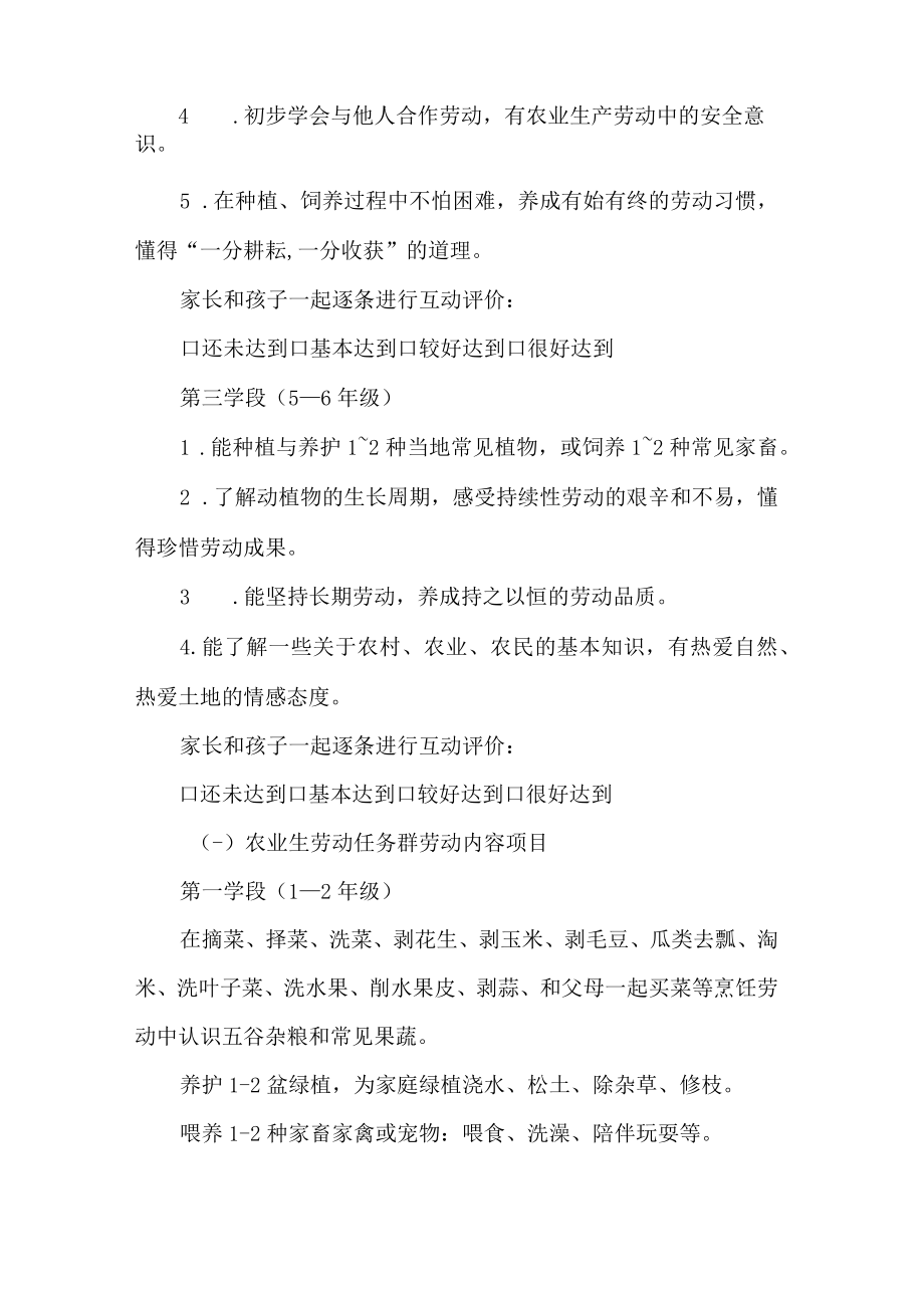 小学劳动教育农业生产劳动任务群目标内容清单.docx_第2页