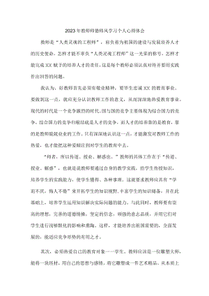 实验学校2023年教师道德师风学习个人心得体会 精编汇编4份.docx