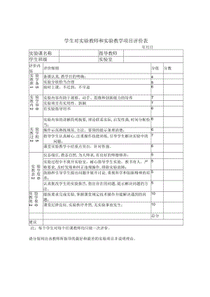 学生对实验教师评价表.docx
