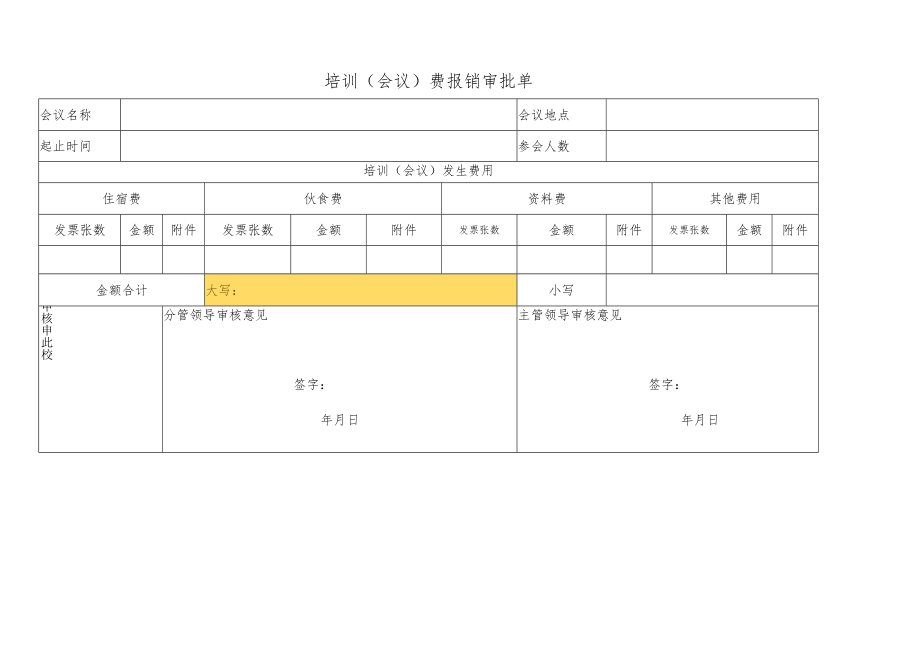 培训（会议）费报销审批单.docx_第1页
