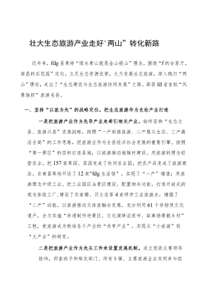 壮大生态旅游产业走好两山转化新路.docx