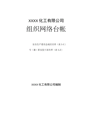 化工有限公司组织网络台帐.docx