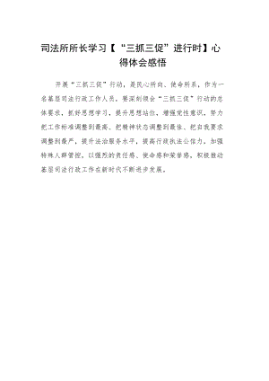 司法所所长学习【“三抓三促”进行时】心得体会感悟.docx