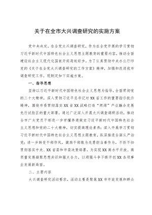 关于在全市大兴调查研究的实施方案.docx