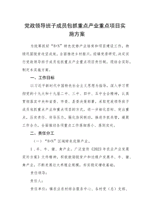 党政领导班子成员包抓重点产业重点项目实施方案.docx