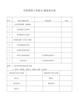 印章管理工作移交接收登记表.docx