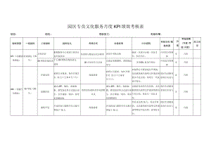 园区专员文化服务月度KPI绩效考核表.docx