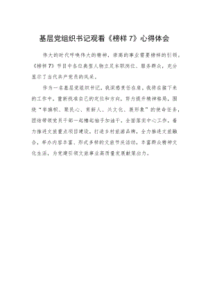 基层党组织书记观看《榜样7》心得体会.docx