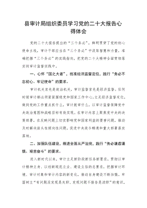 县审计局组织委员学习党的二十大报告心得体会.docx