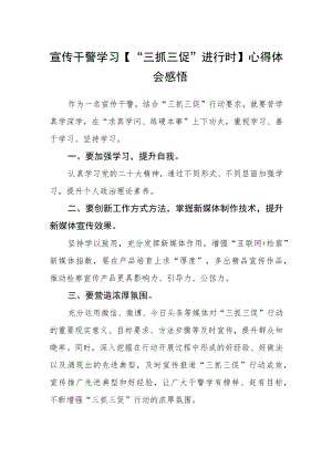 宣传干警学习【“三抓三促”进行时】心得体会感悟.docx