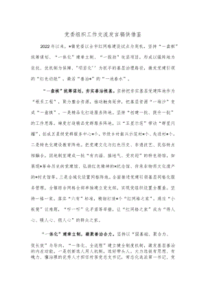 党委组织工作交流发言稿供借鉴.docx