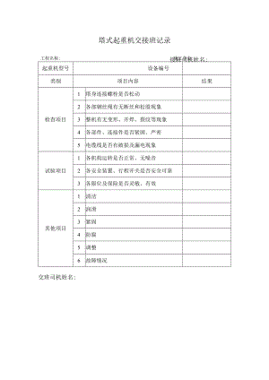 塔式起重机交接班记录 .docx