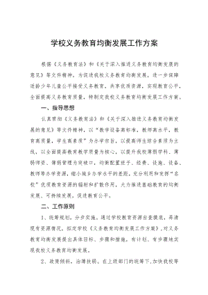 学校推迸义务教育优质均衡发展工作方案五篇范文.docx