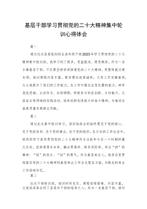 基层干部学习贯彻党的二十大精神集中轮训心得体会三篇.docx
