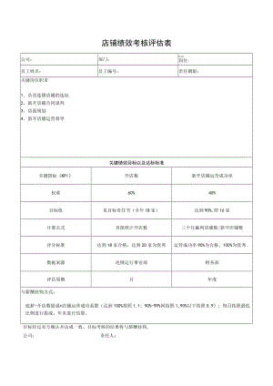 店铺绩效考核评估表.docx