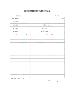 施工升降机安装、拆卸过程记录表.docx