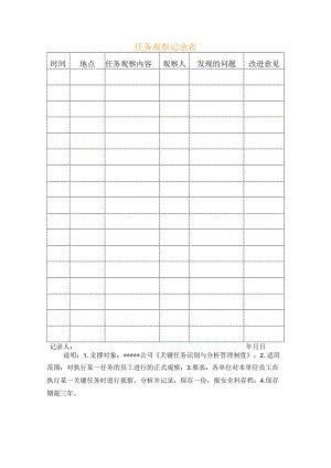 安全标准化之任务观察记录表.docx