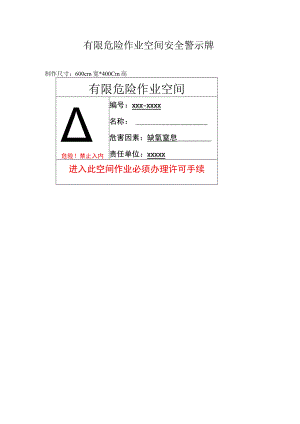 有限危险作业空间安全警示牌及制作尺寸（可编辑）.docx