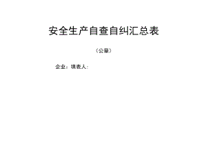 安全生产自查自纠汇总表.docx