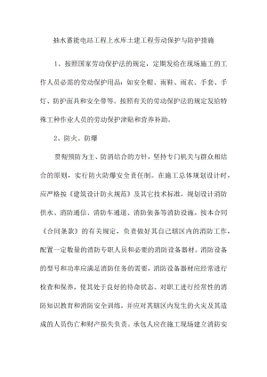 抽水蓄能电站工程上水库土建工程劳动保护与防护措施.docx