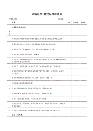 宾客服务礼宾标准检查表.docx