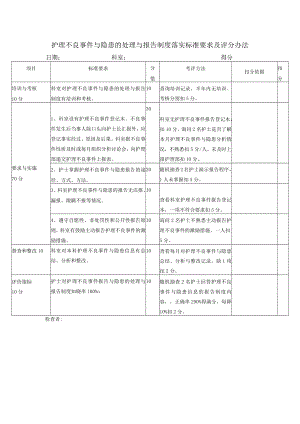 护理不良事件与隐患的报告落实标准要求与考核办法.docx