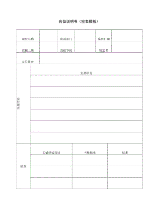 岗位说明书（空表模板）.docx
