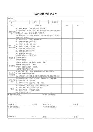 建筑施工大型设备进场检查验收表（塔吊 施工电梯）.docx