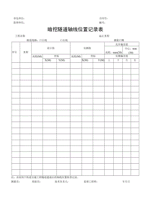 暗挖隧道轴线位置记录表.docx