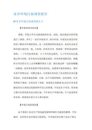 家乡环境污染调查报告.docx