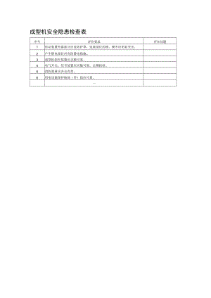 成型机安全隐患检查表.docx