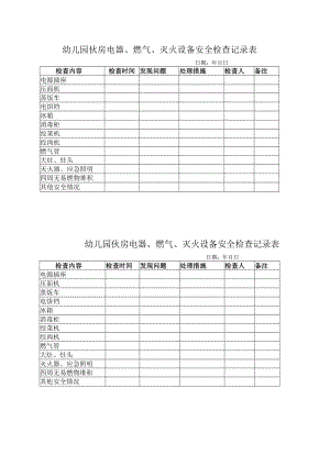 幼儿园伙房电器、燃气、灭火设备安全检查记录表.docx